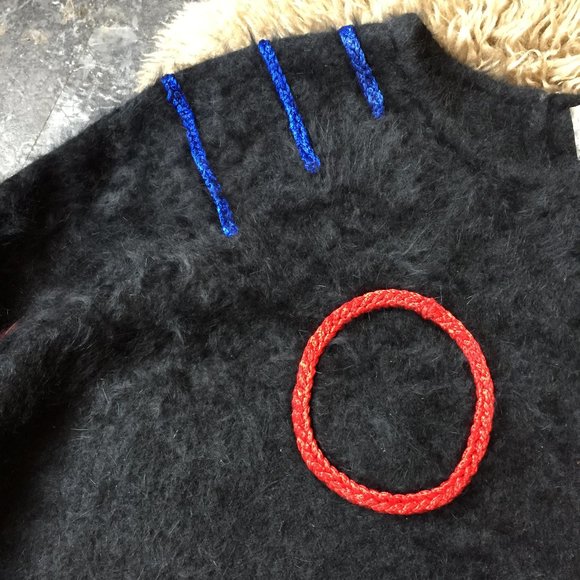 Vintage 1990s Malea for Beker Fashions black angora sweater - size M/L - Picture 2 of 10